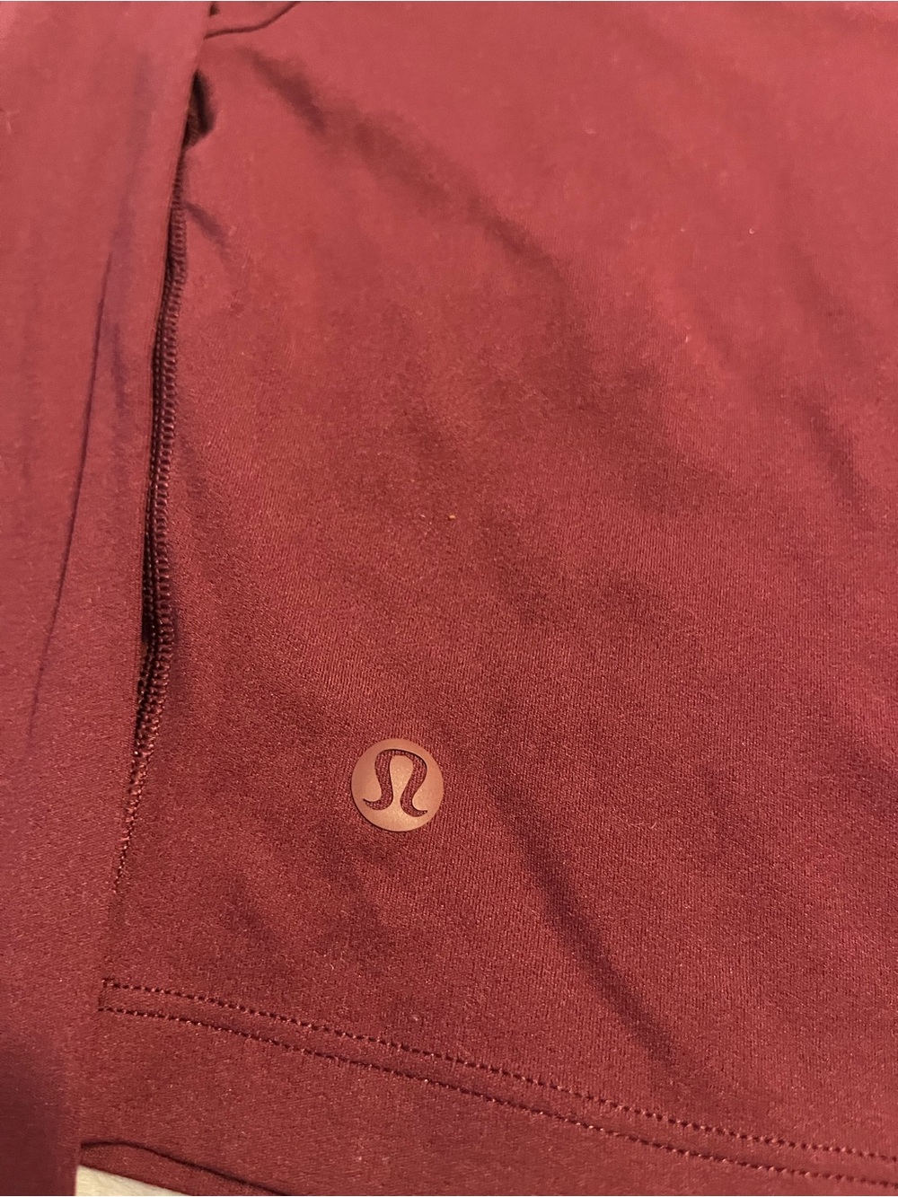 Lululemon Long Sleeve Cropped Mock Neck Top - Burgundy - Picture 6 of 6